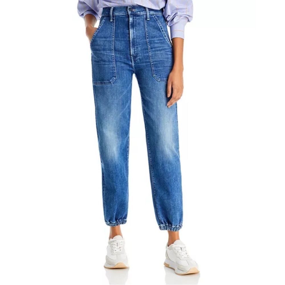 Mother Wrapper Patch Springy High Rise Ankle Jogger Jeans Wish On A Star Size 26